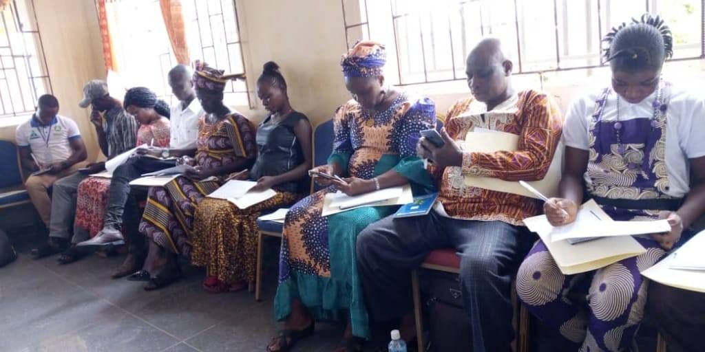 Participants seated during a training session in Makeni