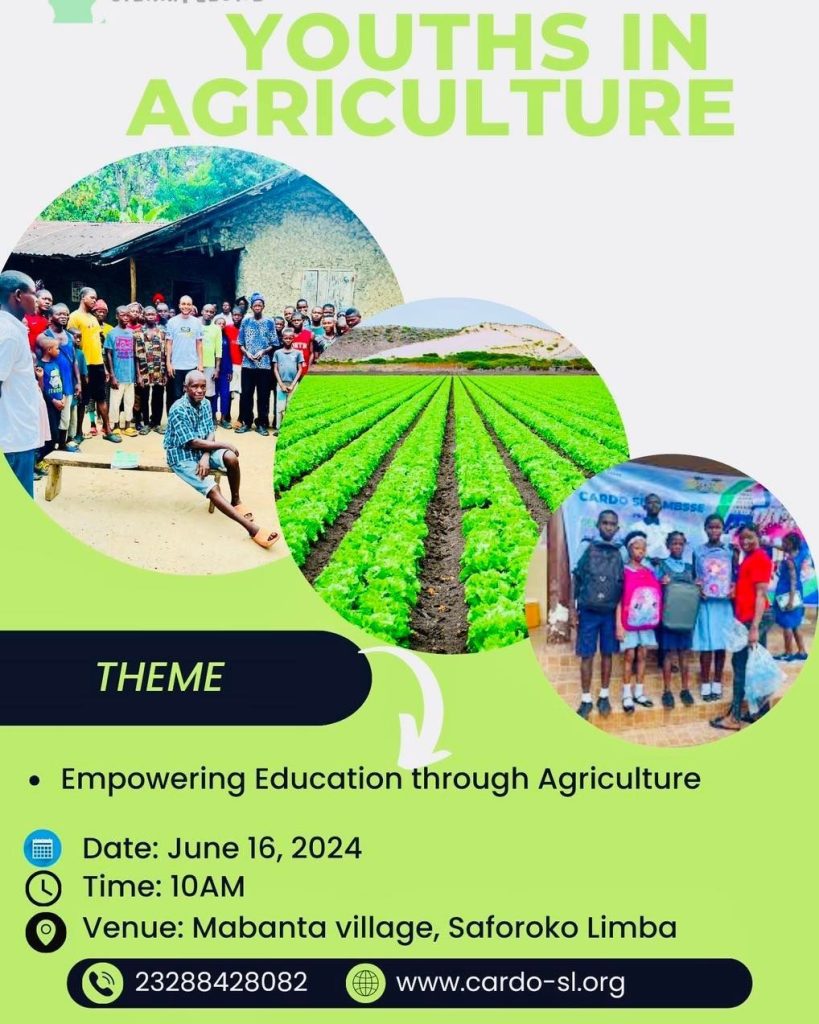 Invitation poster for the Youths in Agriculture project event on 16 June 2024