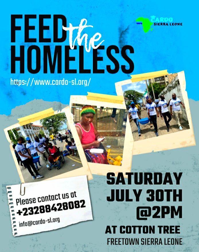 Poster for CARDO's feeding programme at Cotton Tree, Freetown
